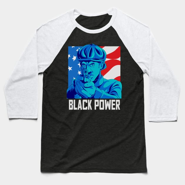 Black Panther Party Power African American Baseball T-Shirt by Noseking